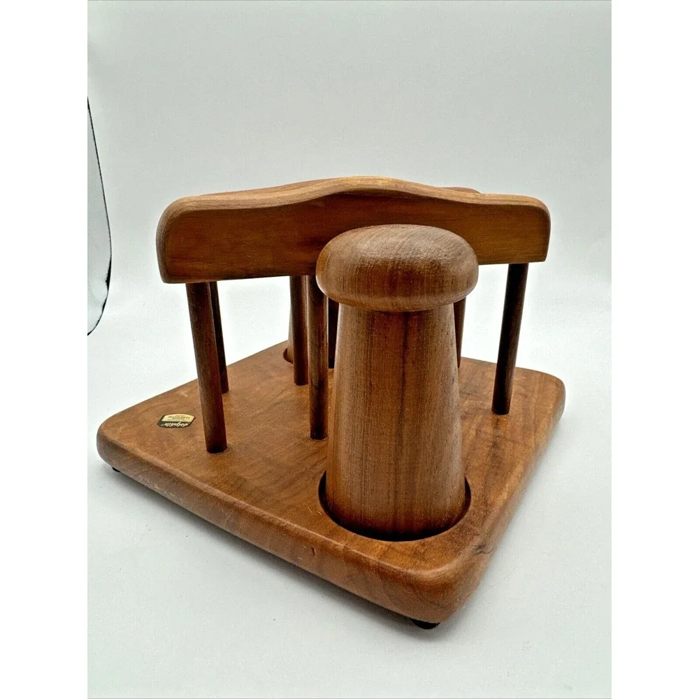 Genuine Teak Wood Salt &‎ Pepper Shakers Napkin Holder By Dolphin in Box